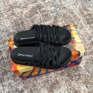 Jeffrey Campbell Black Intwined Sandals Size 6